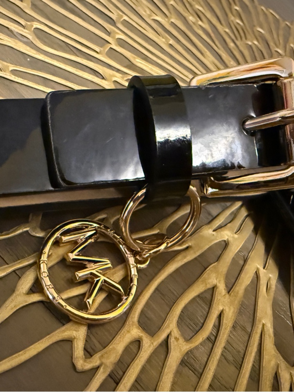 Michael Kors Bundle Black Patent Leather Belt Bag and Brown Logo Crossbody - Picture 12 of 15